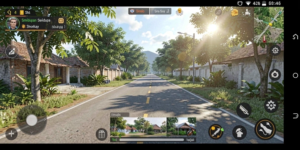 Tangkapan layar utama 3446 menunjukkan gameplay simulasi kehidupan yang interaktif.