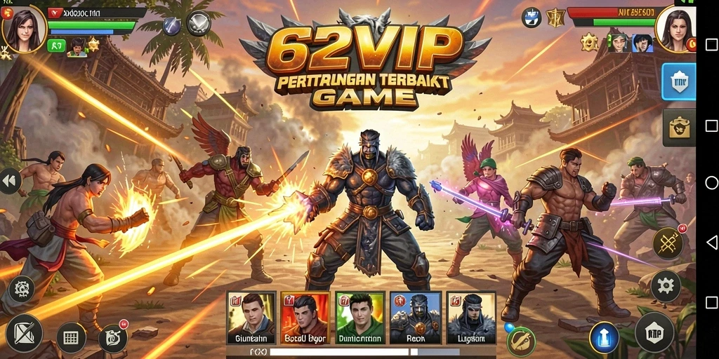 Gameplay Fighting seru di 62VIP dengan karakter unik.