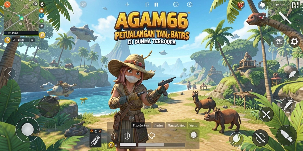 Screenshot gameplay AGAM66 menunjukkan dunia terbuka yang menakjubkan.