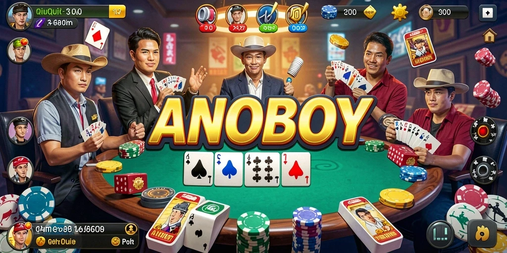 Screenshot gameplay ANOBOY menampilkan serunya permainan QiuQiu.
