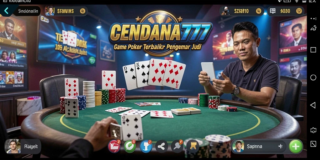 Screenshot utama CENDANA777 menampilkan gameplay Poker yang seru.
