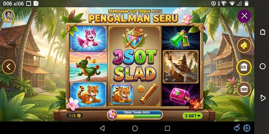 Screenshot D06 menampilkan gameplay slot yang seru dan mendebarkan.