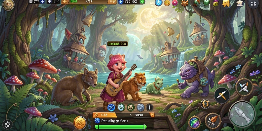 Screenshot gameplay F7F7 yang menunjukkan petualangan seru.