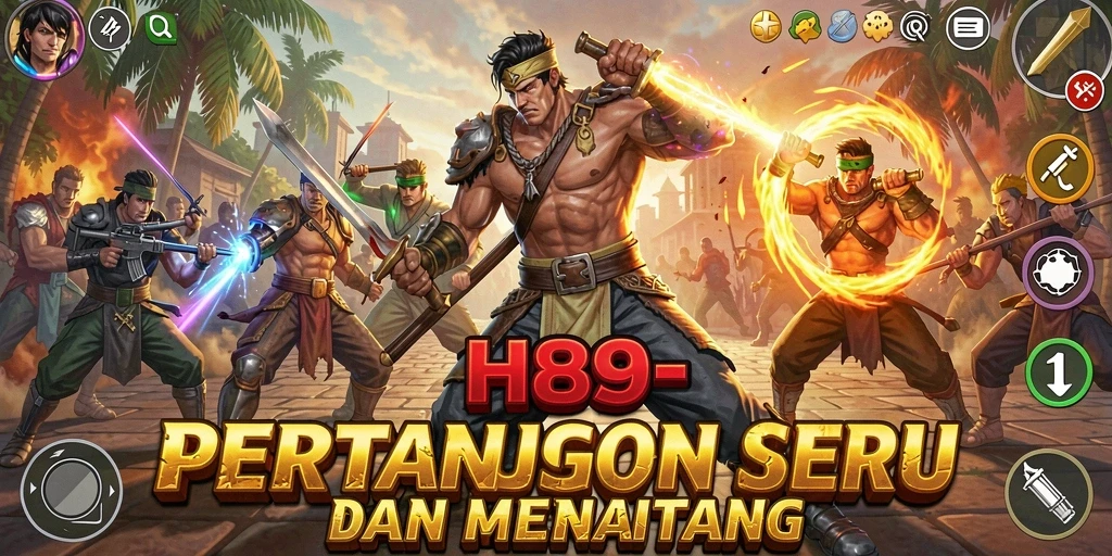 Screenshot utama H89 menampilkan pertarungan epik antara karakter-karakter kuat.