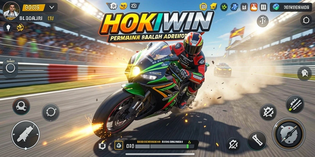 Tampilan gameplay seru dan balapan menegangkan di HOKIWIN.