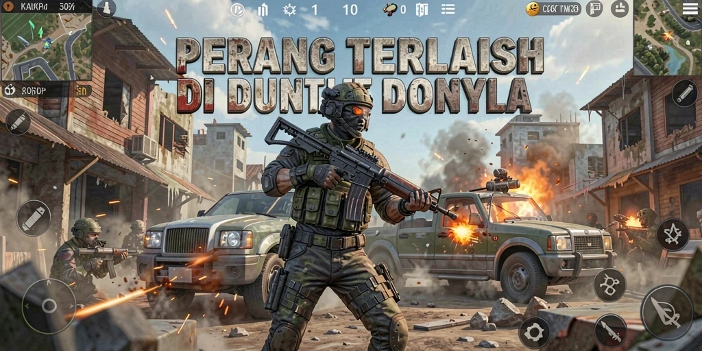 Tampilan gameplay KAKRP yang seru dalam pertempuran Battle Royale.