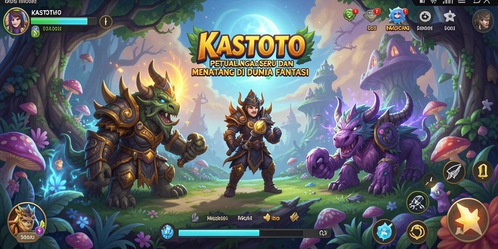 Tampilan gameplay KASTOTO yang penuh aksi dan petualangan.