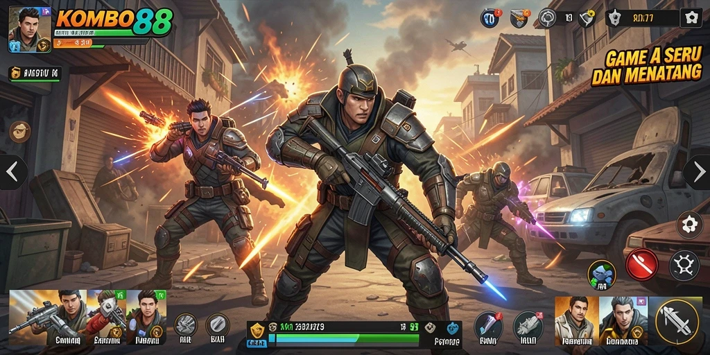 Tampilan gameplay KOMBO88 yang seru dan mendebarkan.
