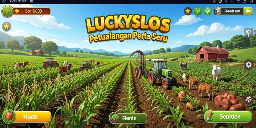 Tampilan ladang subur dalam gameplay LUCKYSLOTS yang menarik.