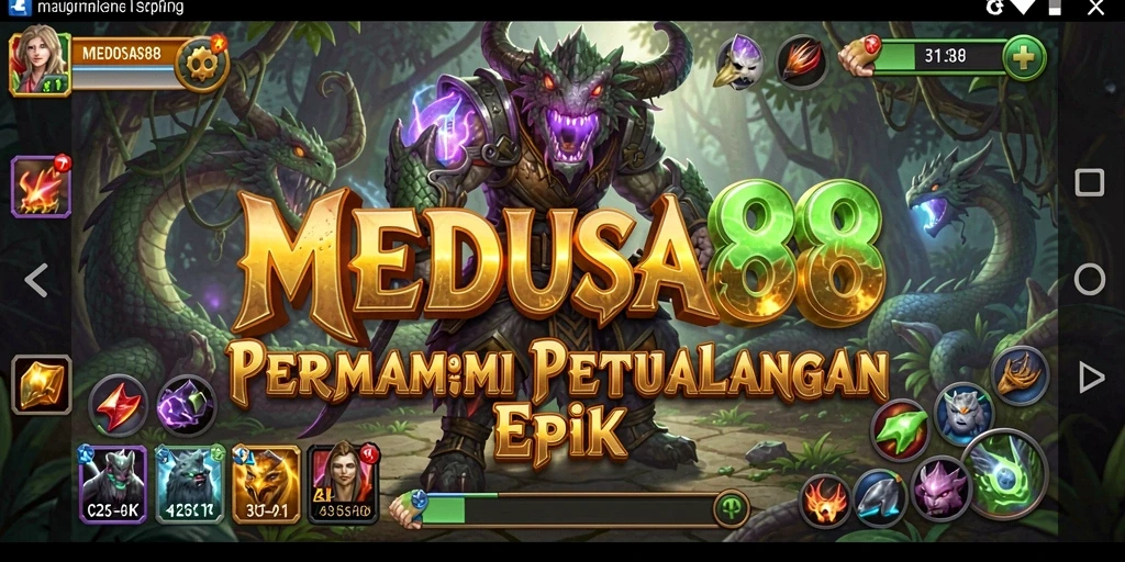 Tampilan gameplay <strong>MEDUSA88</strong> yang menggugah semangat dan penuh aksi.
