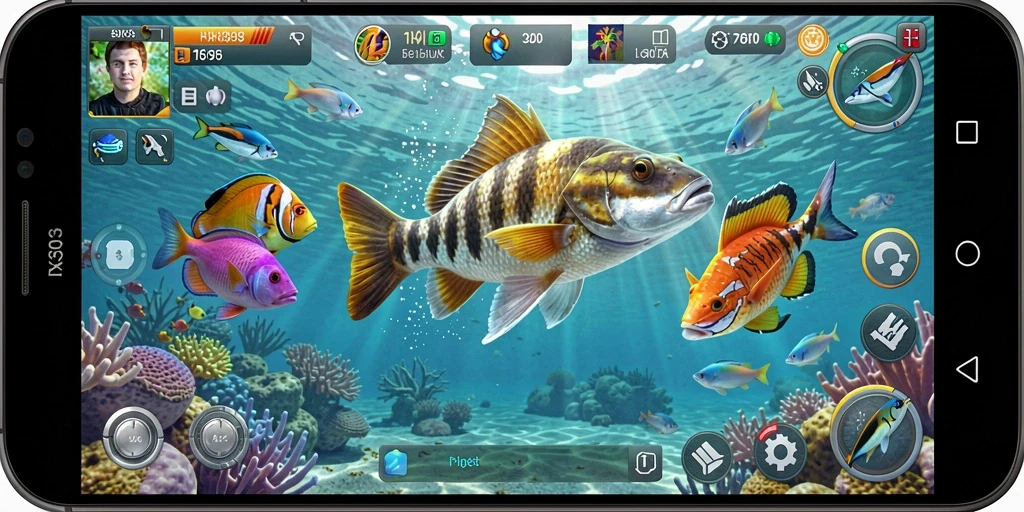 Tampilan gameplay NX303 dengan aksi menembak ikan yang seru.