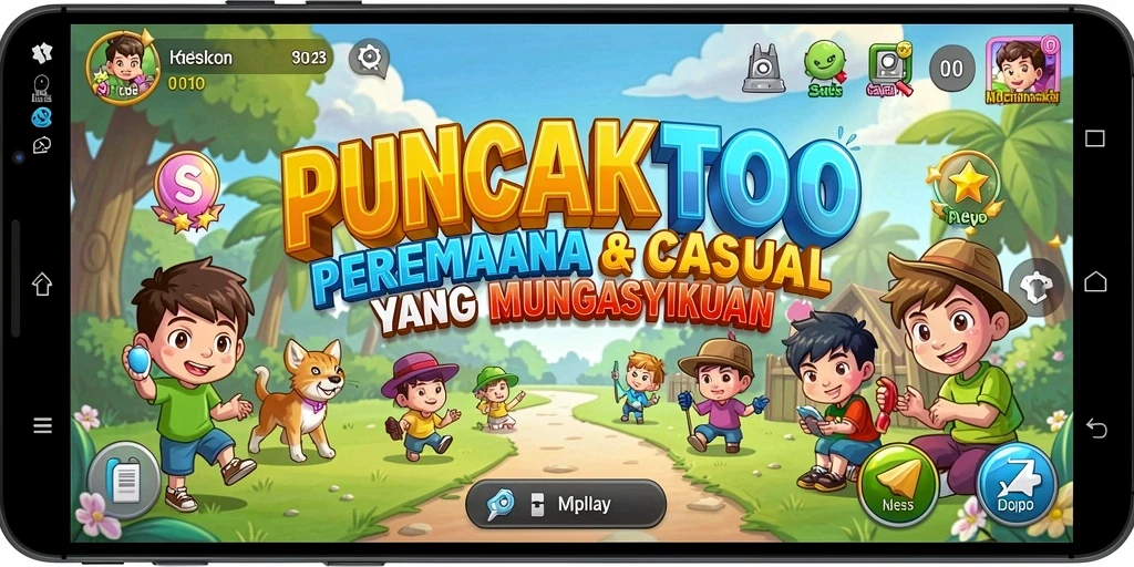 Tampilan gameplay PUNCAKTOTO yang seru dan penuh warna.