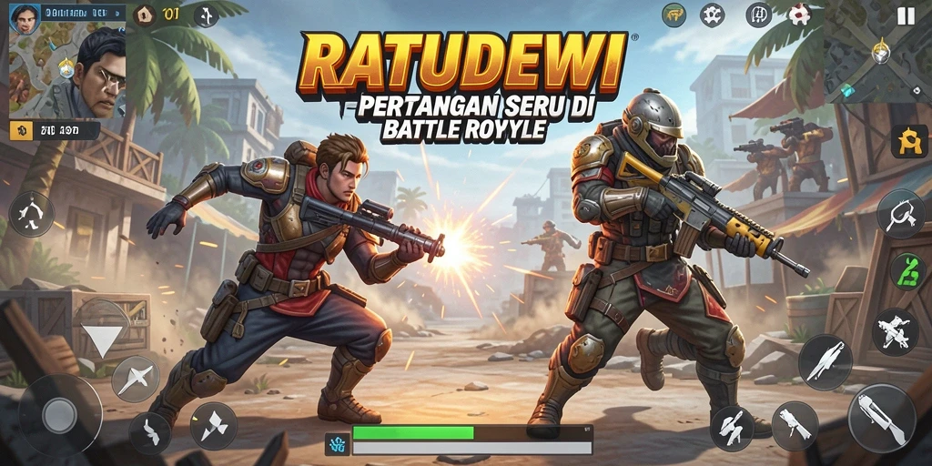 Tampilan menegangkan saat pertarungan dalam game Battle Royale.