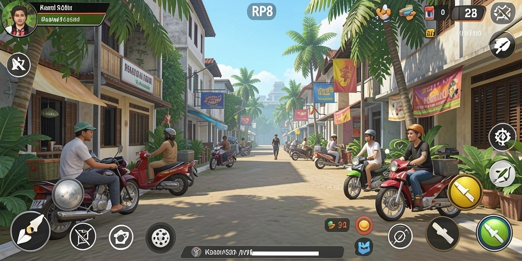 Tampilan gameplay RP8 yang menarik dan penuh warna.