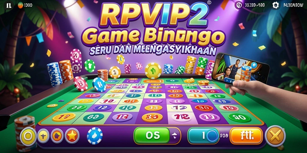 Tampilan gameplay seru dalam RPVIP2 dengan fitur bingo yang menarik.