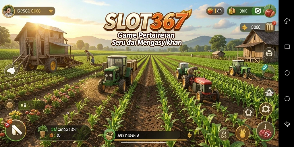 Tampilan gameplay SLOT367 yang menarik dengan aktivitas bertani.
