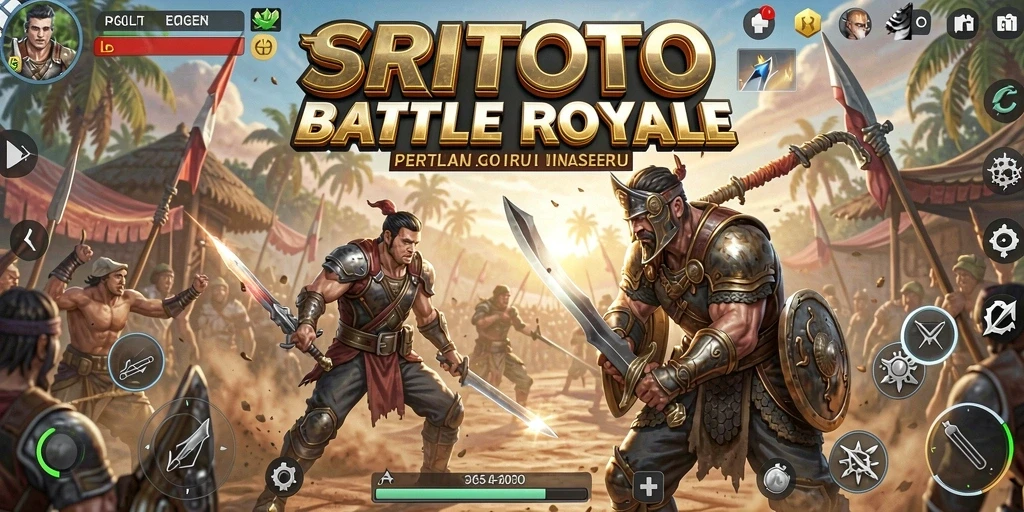 Tampilan gameplay seru dari SRITOTO dalam pertarungan Battle Royale.